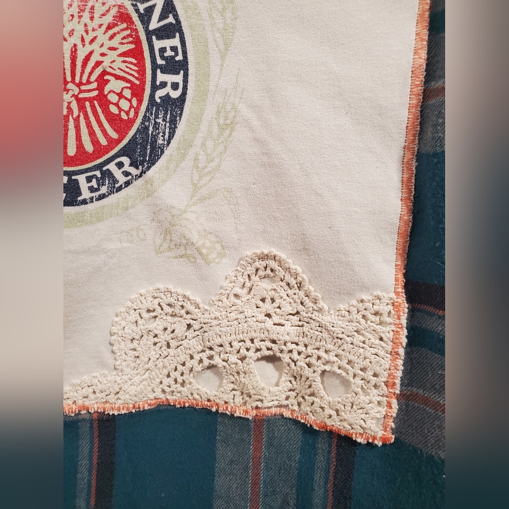 Upcycled / Recycled Flannel Shirt With Lite Beer Patch - Picture 3 of 5